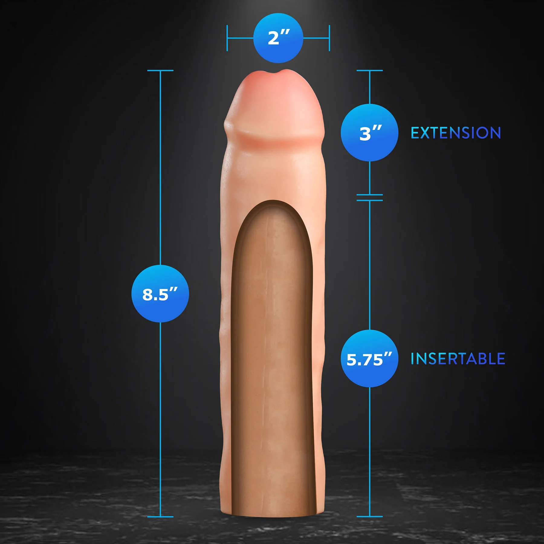 Performance Plus Silicone Realistic Penis Extender Sleeve By Blush - Image 20
