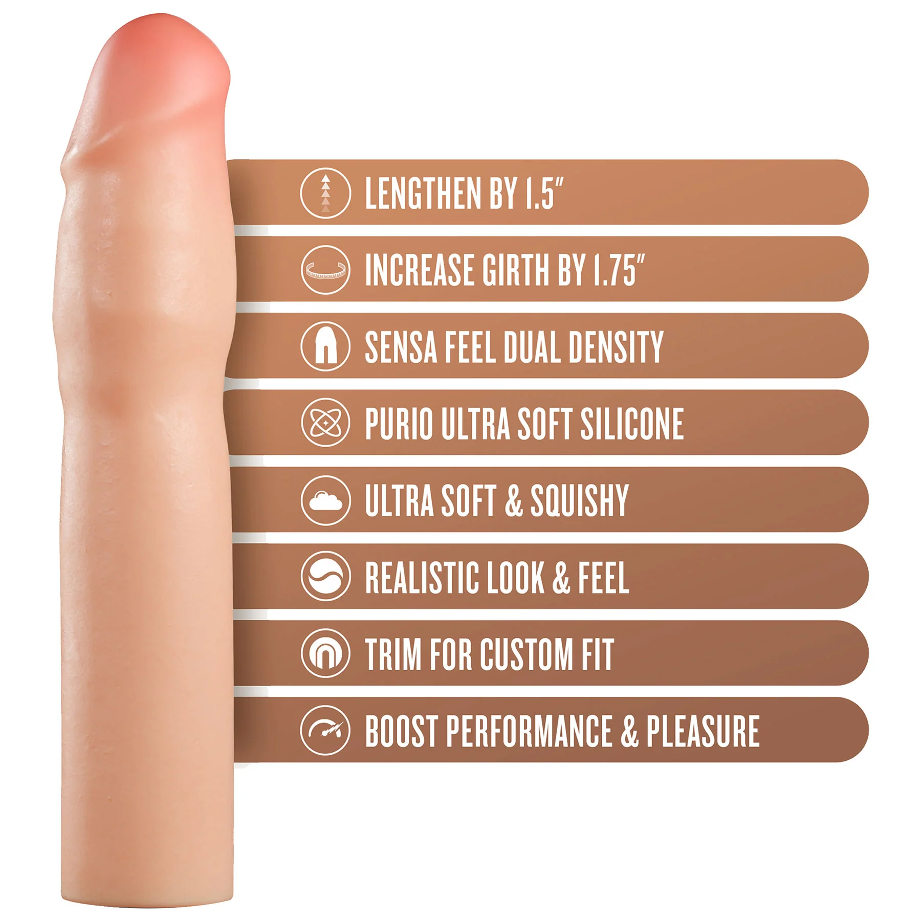 Performance Plus Silicone Realistic Penis Extender Sleeve By Blush - Image 30
