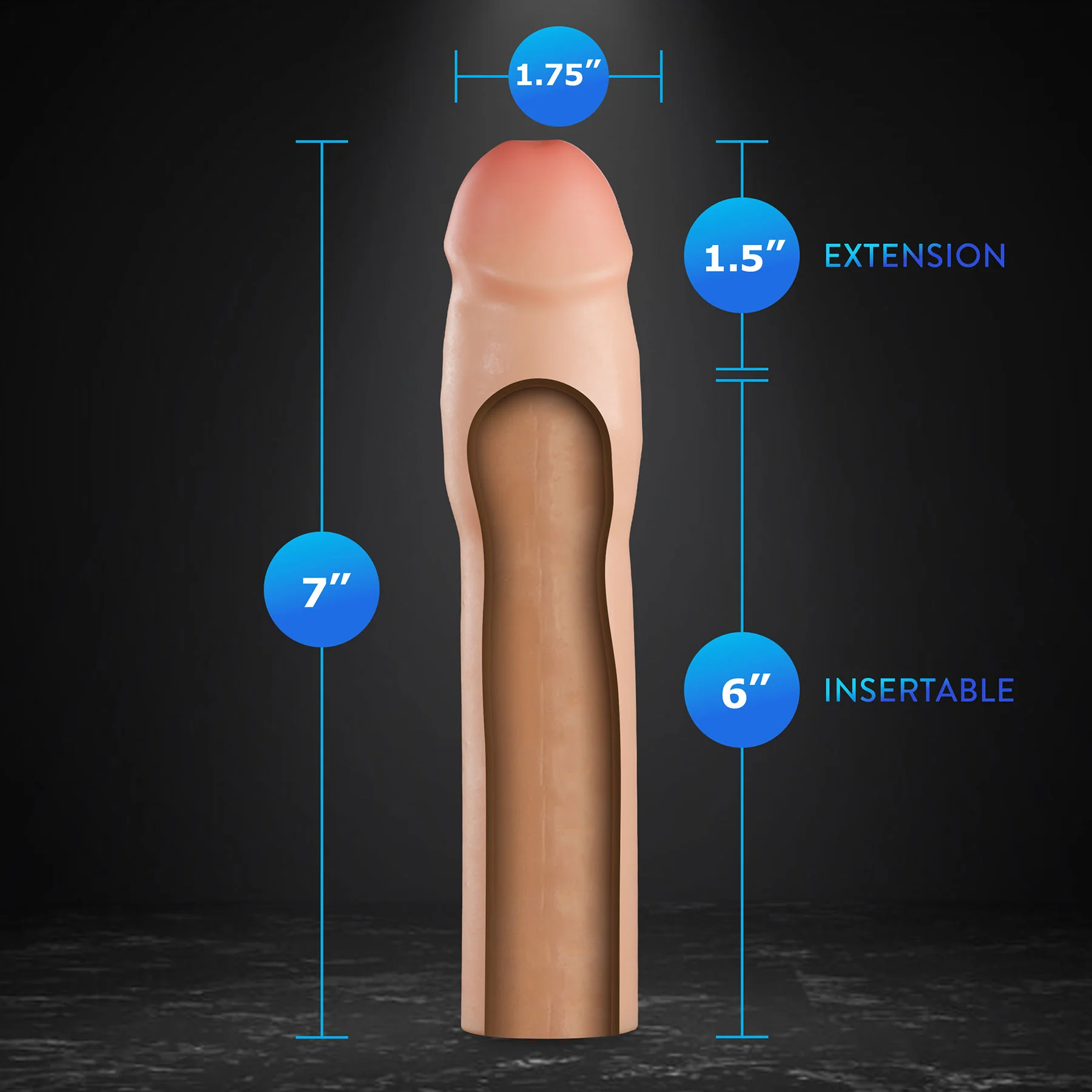 Performance Plus Silicone Realistic Penis Extender Sleeve By Blush - Image 31
