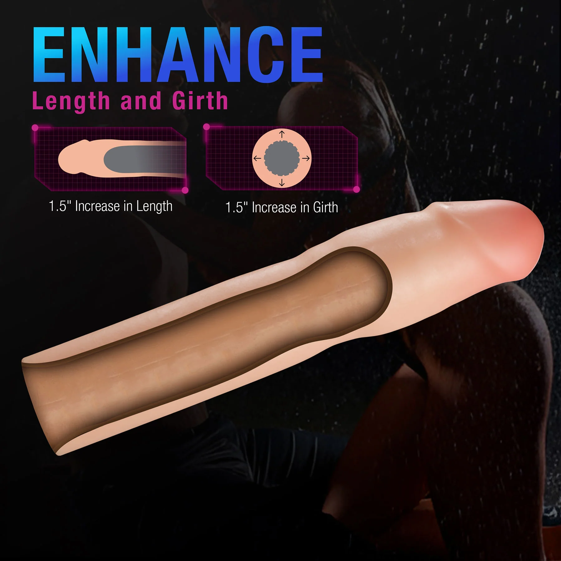 Performance Plus Silicone Realistic Penis Extender Sleeve By Blush - Image 32