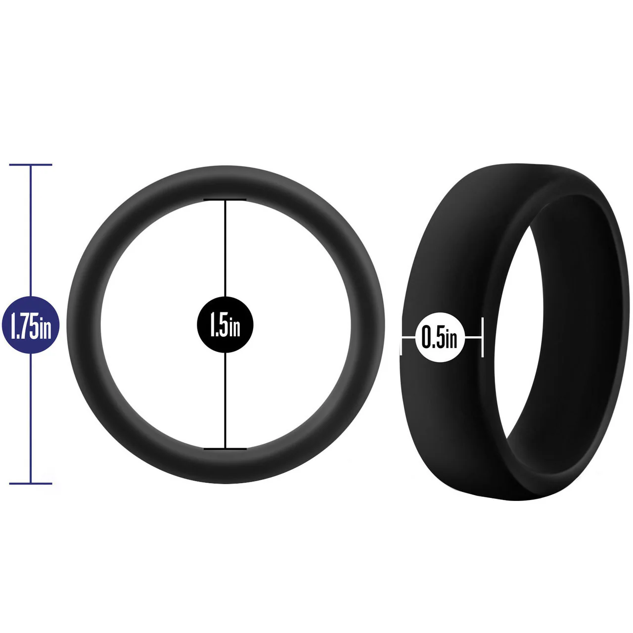 Performance Silicone Go Pro Cock Ring By Blush Novelties - Black - Image 3