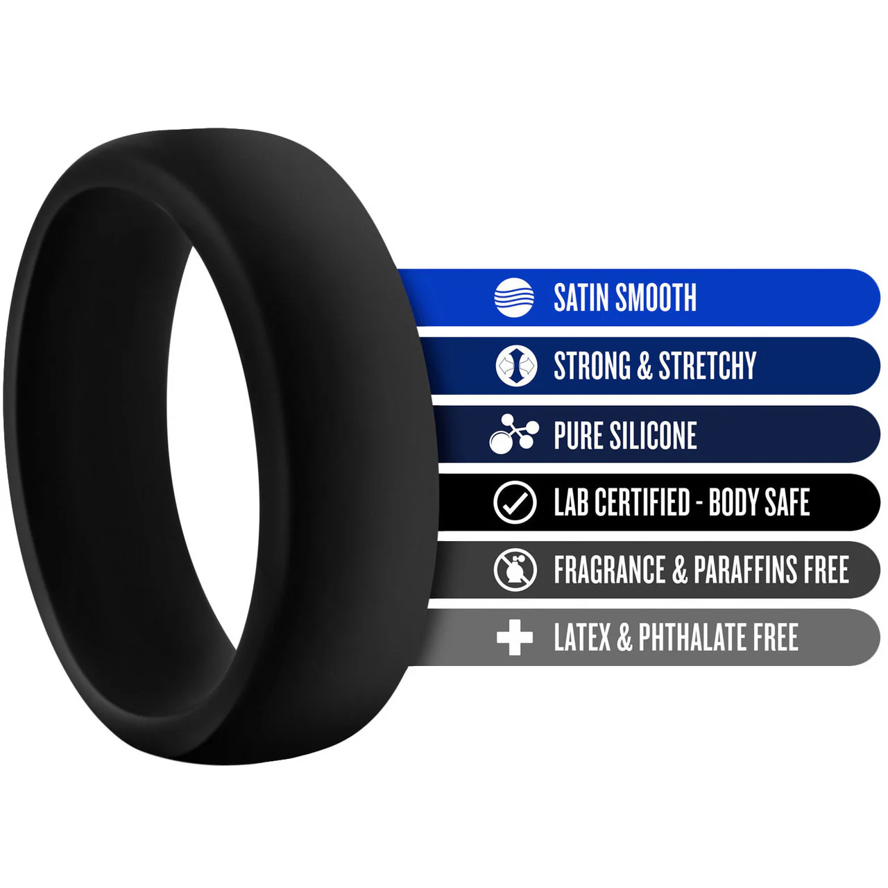 Performance Silicone Go Pro Cock Ring By Blush Novelties - Black - Image 4