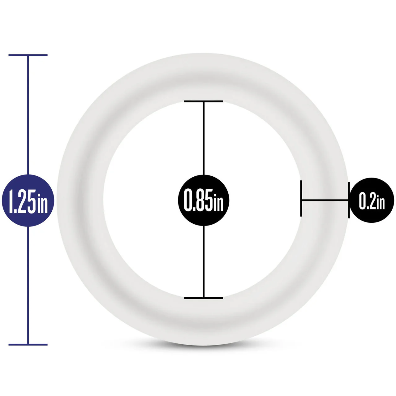 Performance VS2 Pure Premium Small Silicone Cock Rings By Blush Novelties - Glow-In-The-Dark White - Image 5