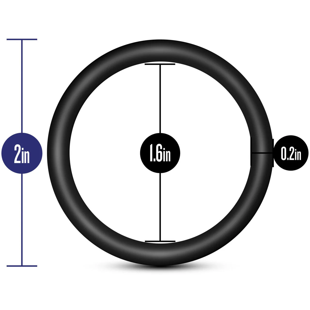 Performance VS3 Pure Premium Large Silicone Cock Rings By Blush Novelties - Black - Image 4