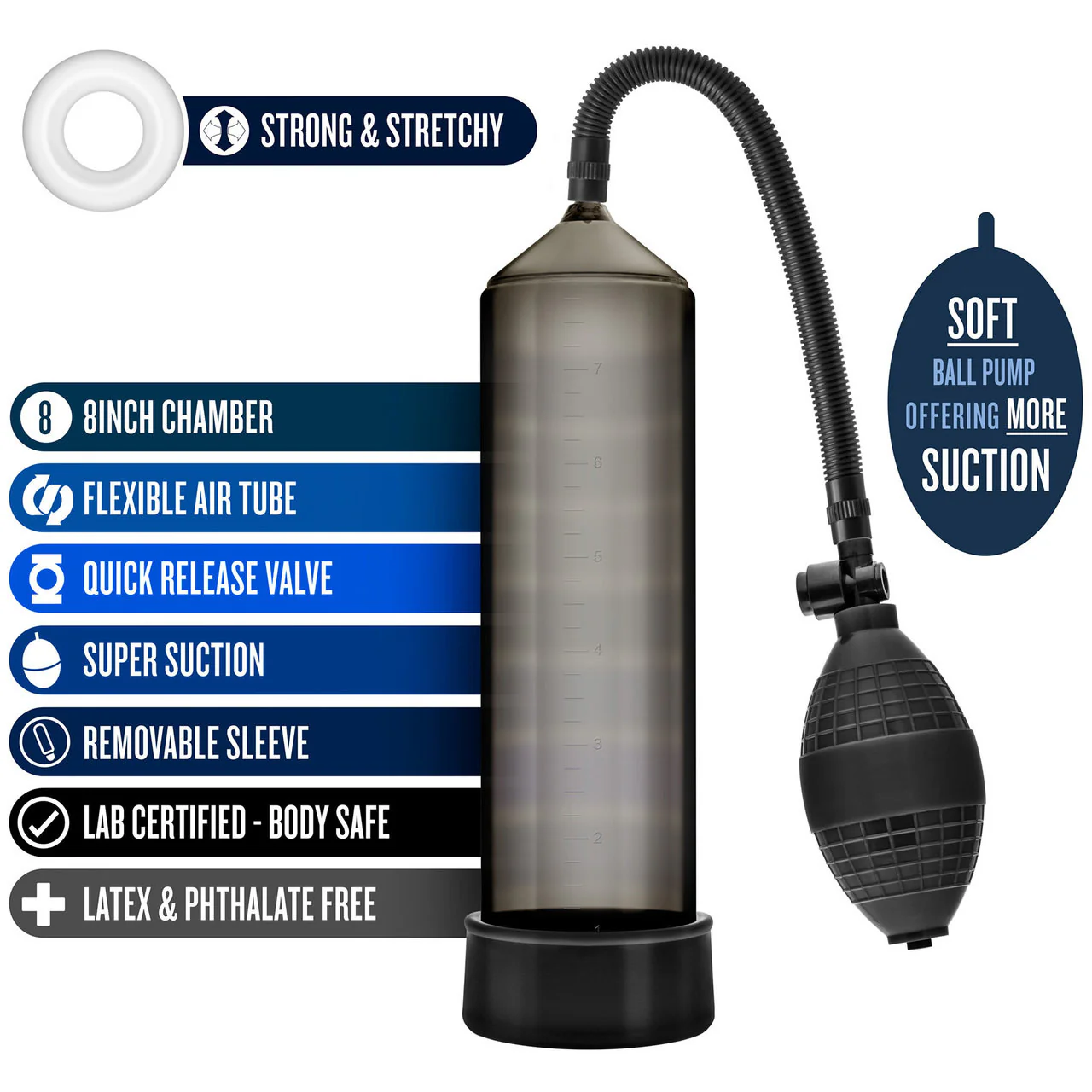 Performance VX101 Enhancement Penis Pump By Blush - Black - Image 5