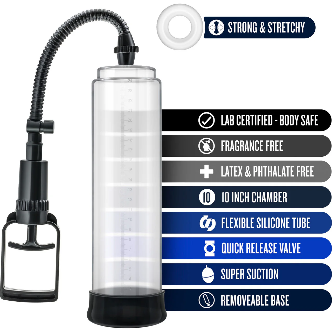 Performance VX3 Male Enhancement Penis Pump System By Blush - Clear - Image 7