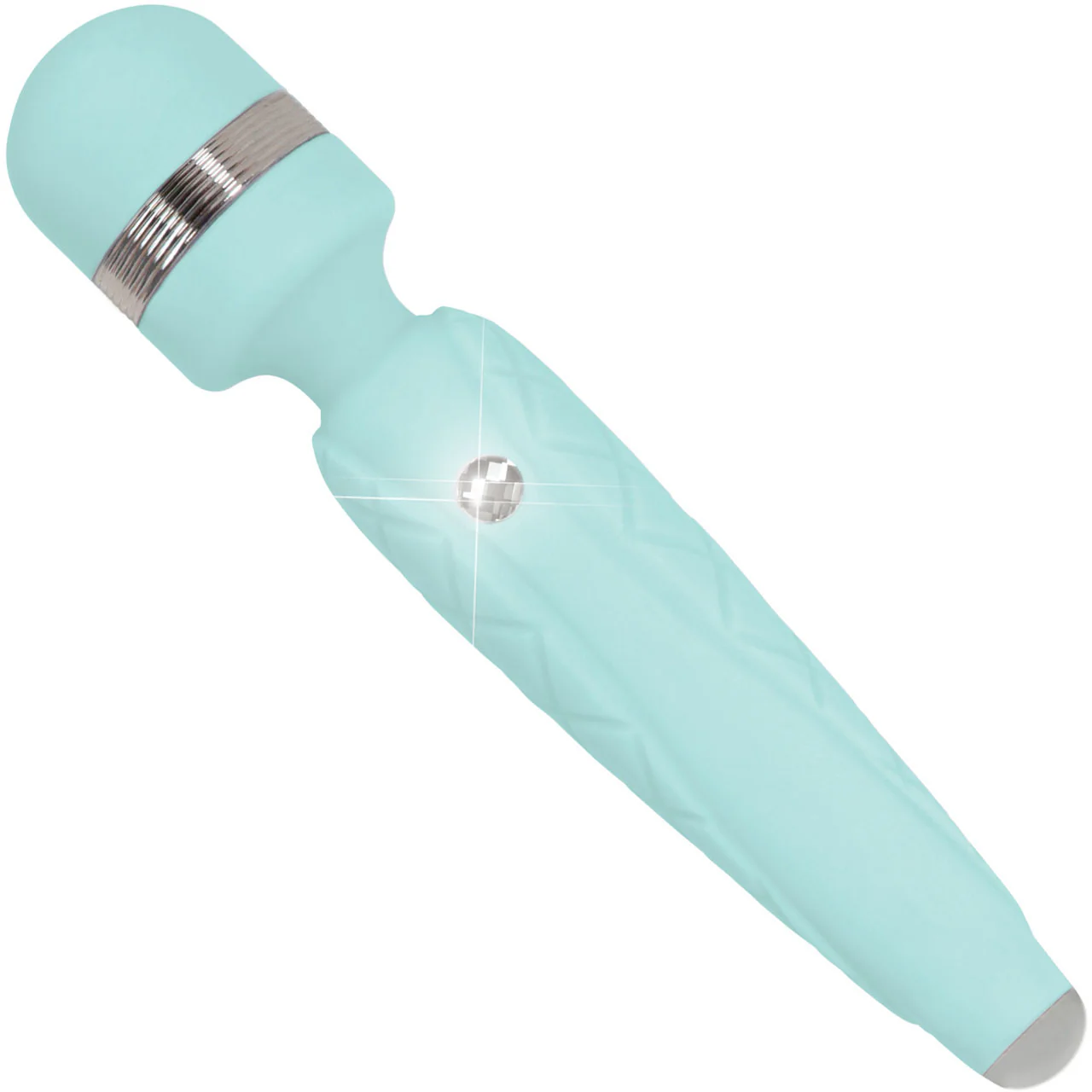 Pillow Talk Cheeky Silicone Rechargeable Wand Style Vibrator - Teal - Image 5
