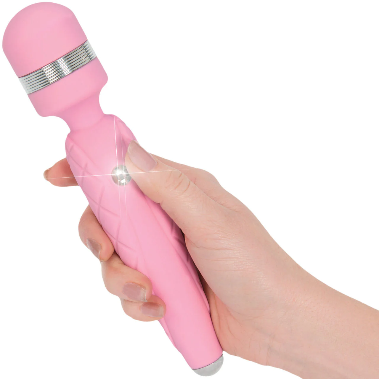 Pillow Talk Cheeky Silicone Waterproof Rechargeable Wand Style Vibrator - Pink - Image 4