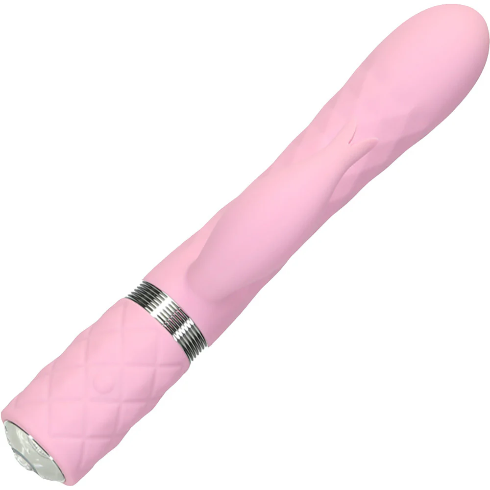 Pillow Talk Lively Silicone Waterproof Rechargeable Rotating Dual Stimulation Vibrator - Pink - Image 3
