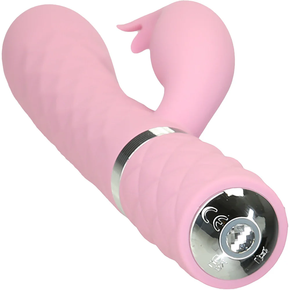 Pillow Talk Lively Silicone Waterproof Rechargeable Rotating Dual Stimulation Vibrator - Pink - Image 4