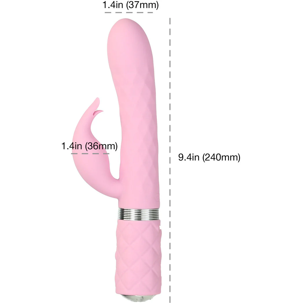 Pillow Talk Lively Silicone Waterproof Rechargeable Rotating Dual Stimulation Vibrator - Pink - Image 9