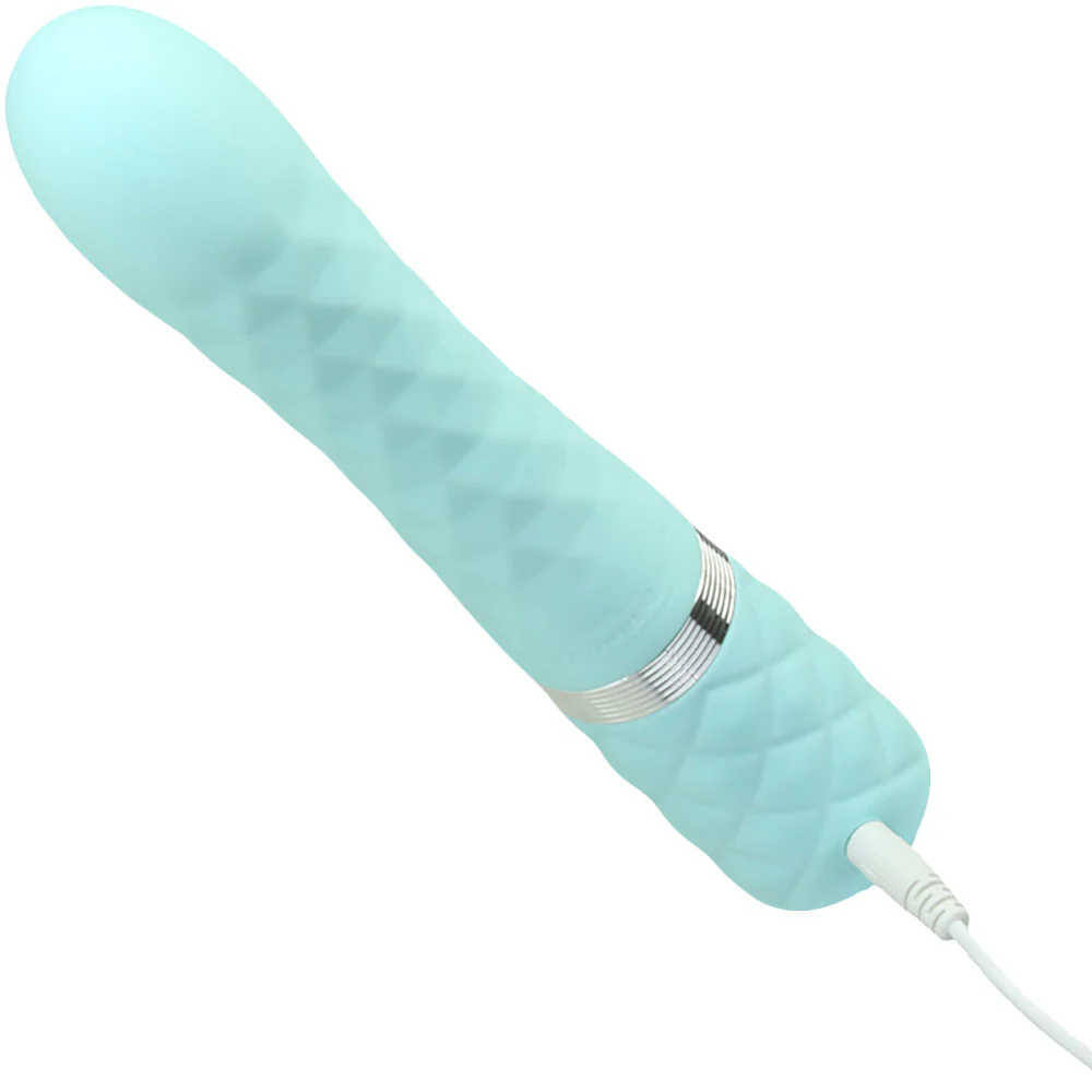 Pillow Talk Lively Silicone Waterproof Rechargeable Rotating Dual Stimulation Vibrator - Teal - Image 6