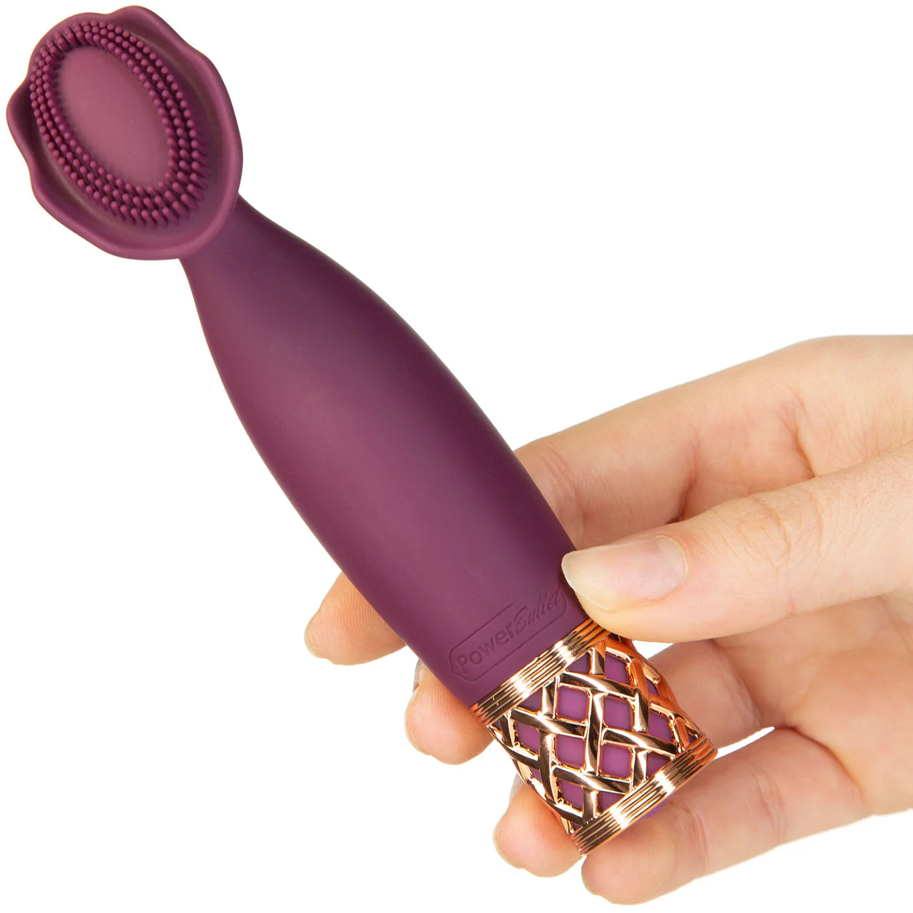 Pillow Talk Secrets Passion Rechargeable Silicone Clitoral Massager - Wine & Rose Gold - Image 4