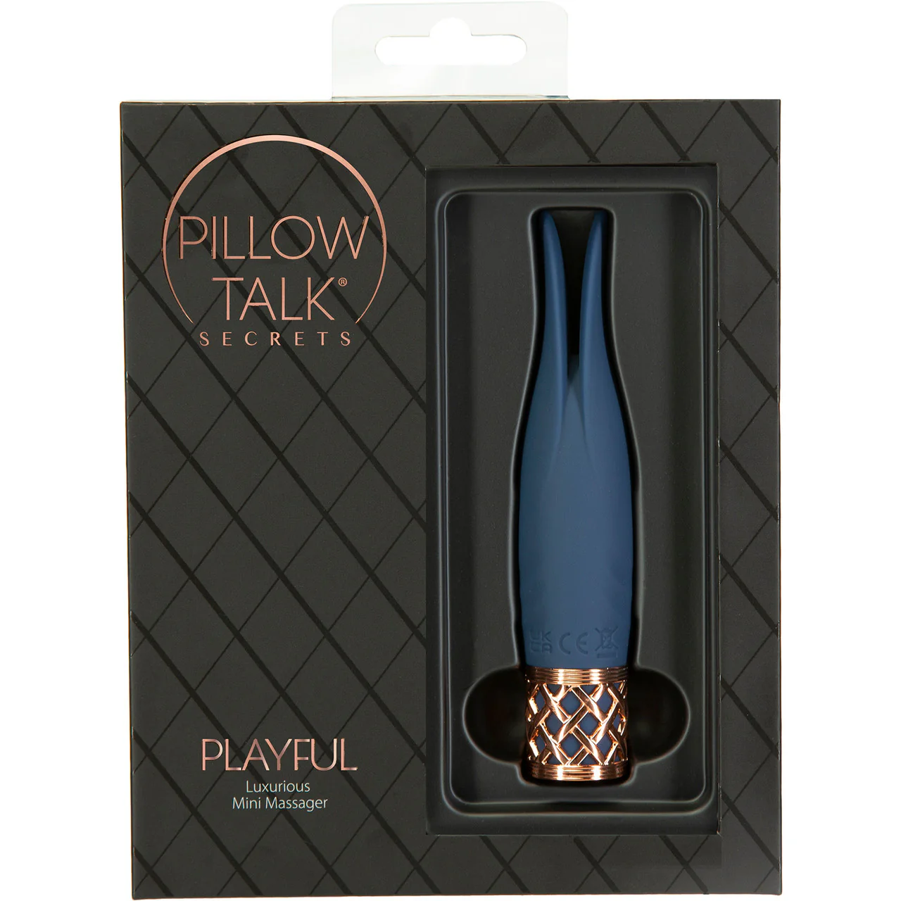 Pillow Talk Secrets Playful Rechargeable Silicone Clitoral Massager - Blue & Rose Gold - Image 6