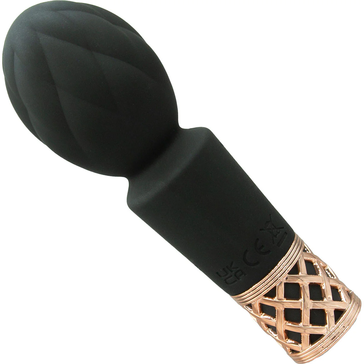 Pillow Talk Secrets Pleasure Rechargeable Silicone Mini Wand - Black & Rose Gold - Image 2