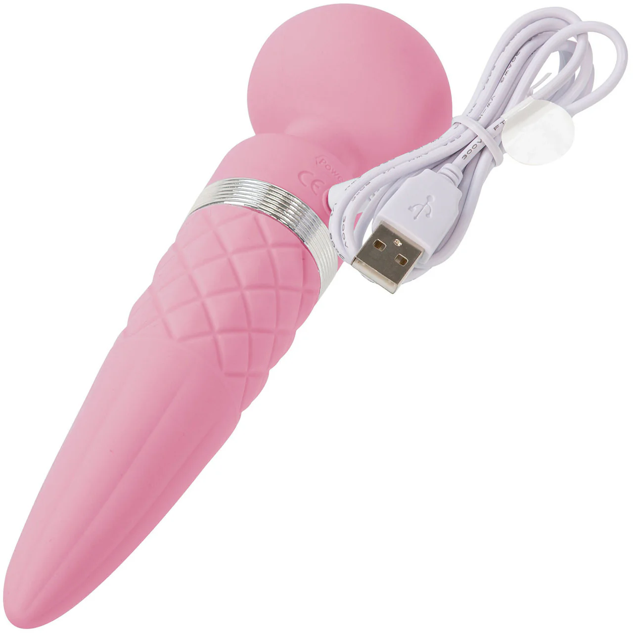 Pillow Talk Sultry Silicone Waterproof Rechargeable Wand Style Vibrator - Pink - Image 6