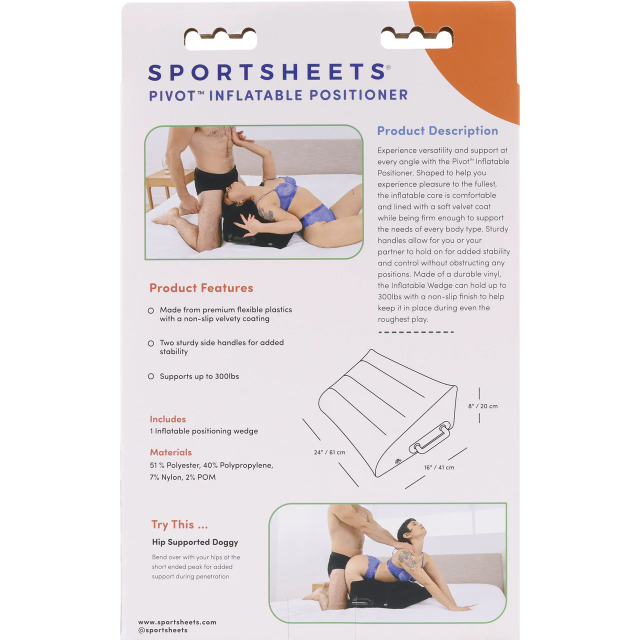 Pivot Inflatable Positioner Sex Pillow With Handles By Sportsheets - Black - Image 19