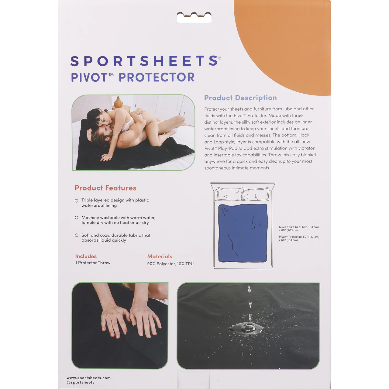 Pivot Protector Waterproof Sensual Blanket By Sportsheets - Black 50" x 60" - Image 18
