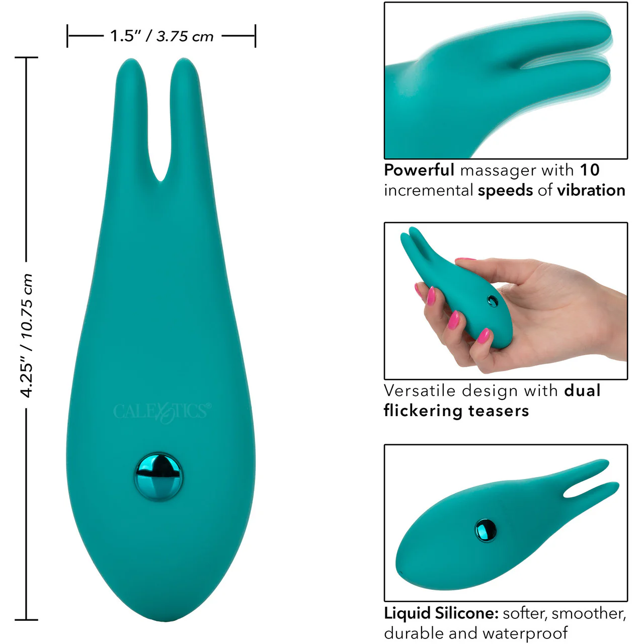 Pixies Bunny Rechargeable Silicone Finger Vibrator By CalExotics - Image 7
