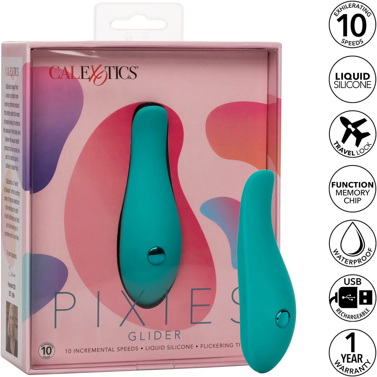 Pixies Glider Rechargeable Silicone Finger Vibrator By CalExotics - Image 10