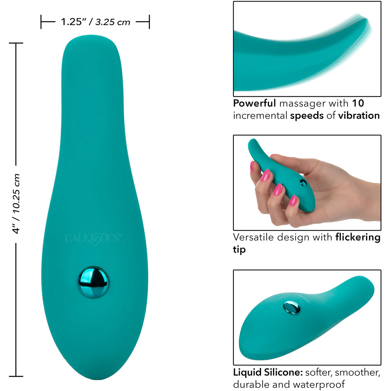 Pixies Glider Rechargeable Silicone Finger Vibrator By CalExotics - Image 7