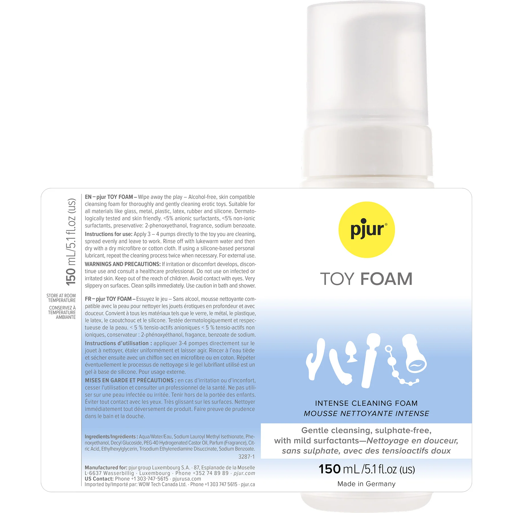pjur® TOY FOAM Intense Cleaning Foam 5.1 fl oz / 150mL - Image 2