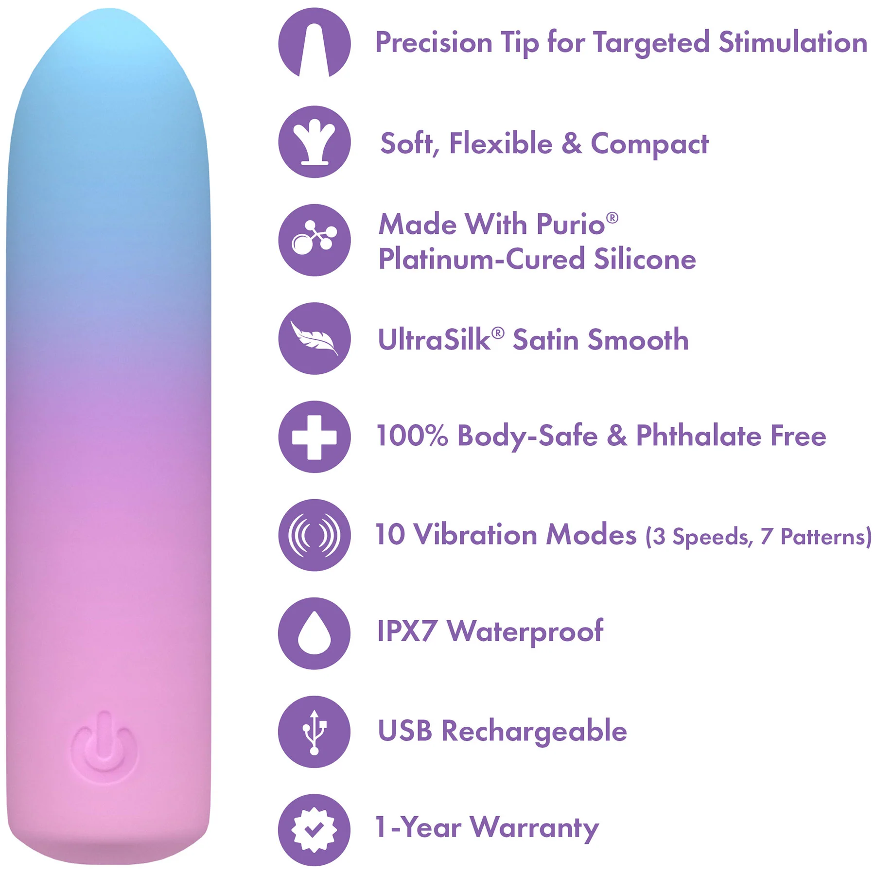 Play With Me Bullet Rechargeable Silicone Vibrator By Blush - Image 11
