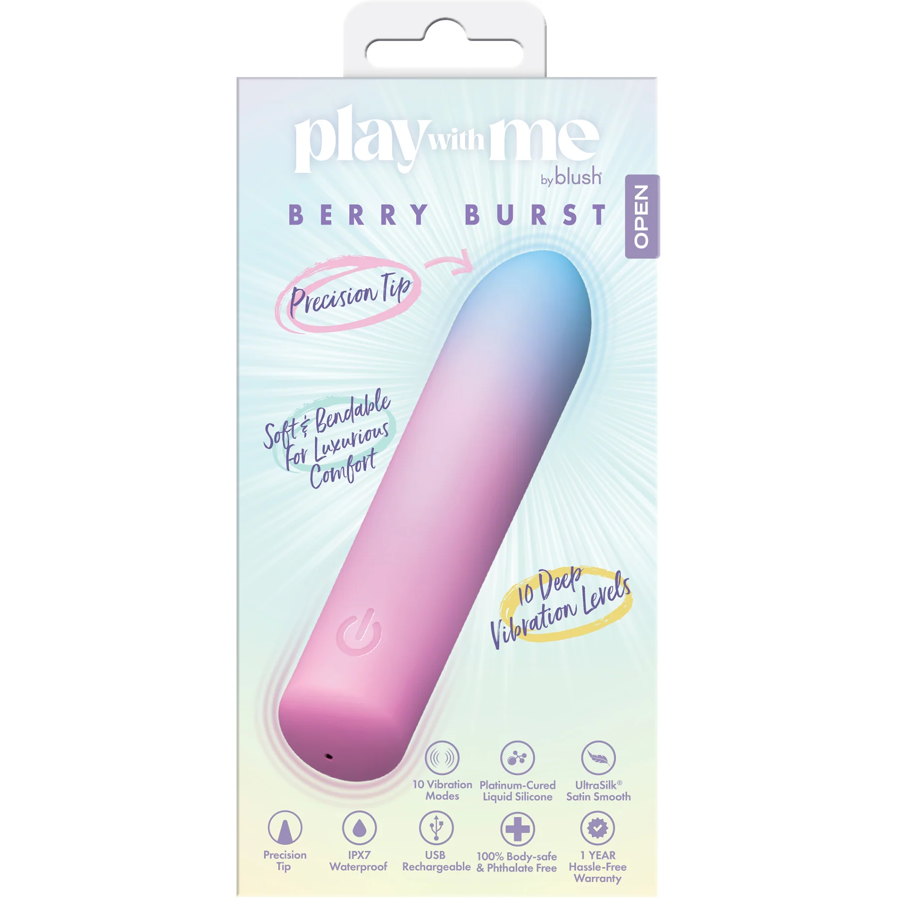 Play With Me Bullet Rechargeable Silicone Vibrator By Blush - Image 13
