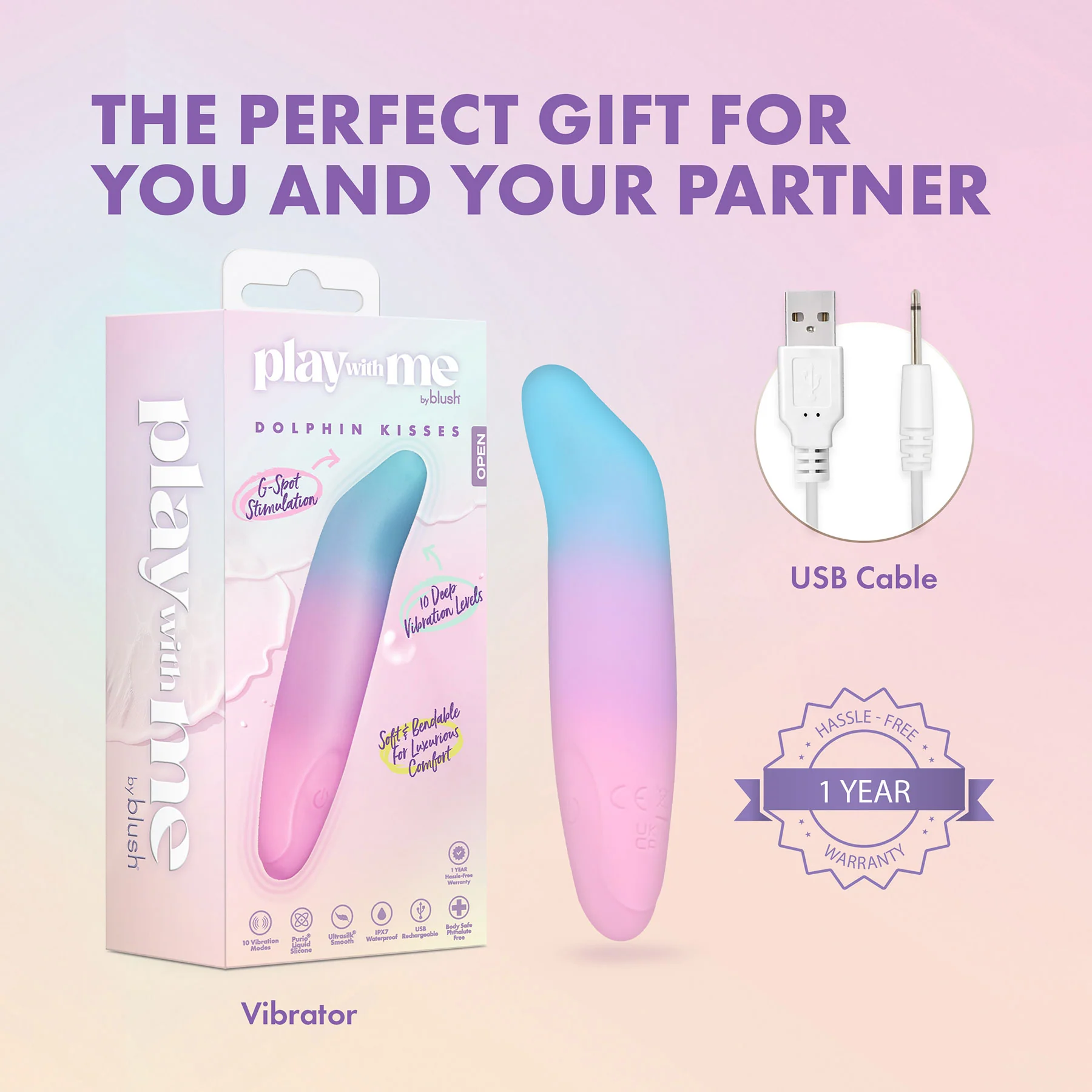 Play With Me Dolphin Rechargeable Silicone G-Spot Bullet Vibrator By Blush - Image 14