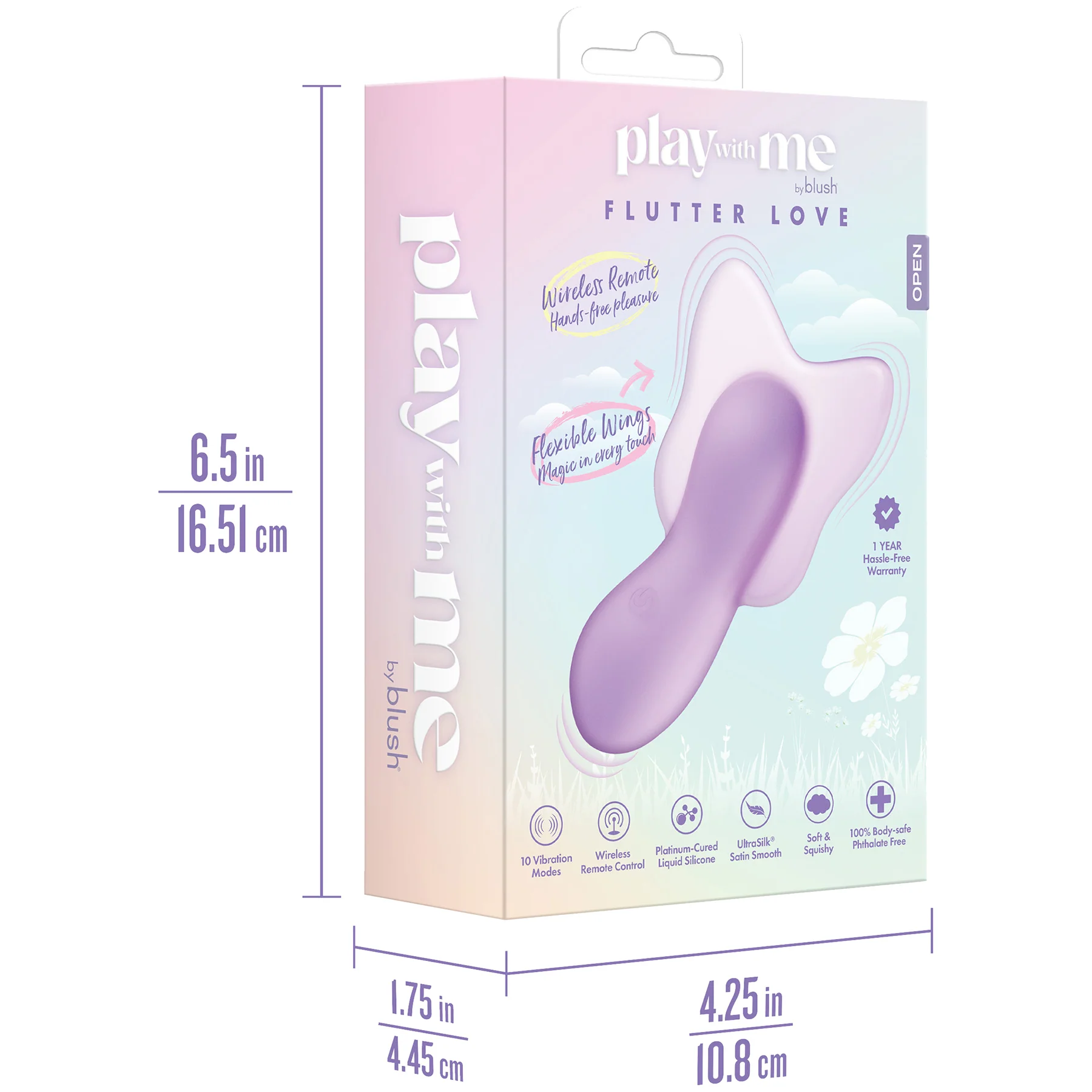 Play With Me Flutter Love Rechargeable Silicone Clitoral Vibrator By Blush - Image 14
