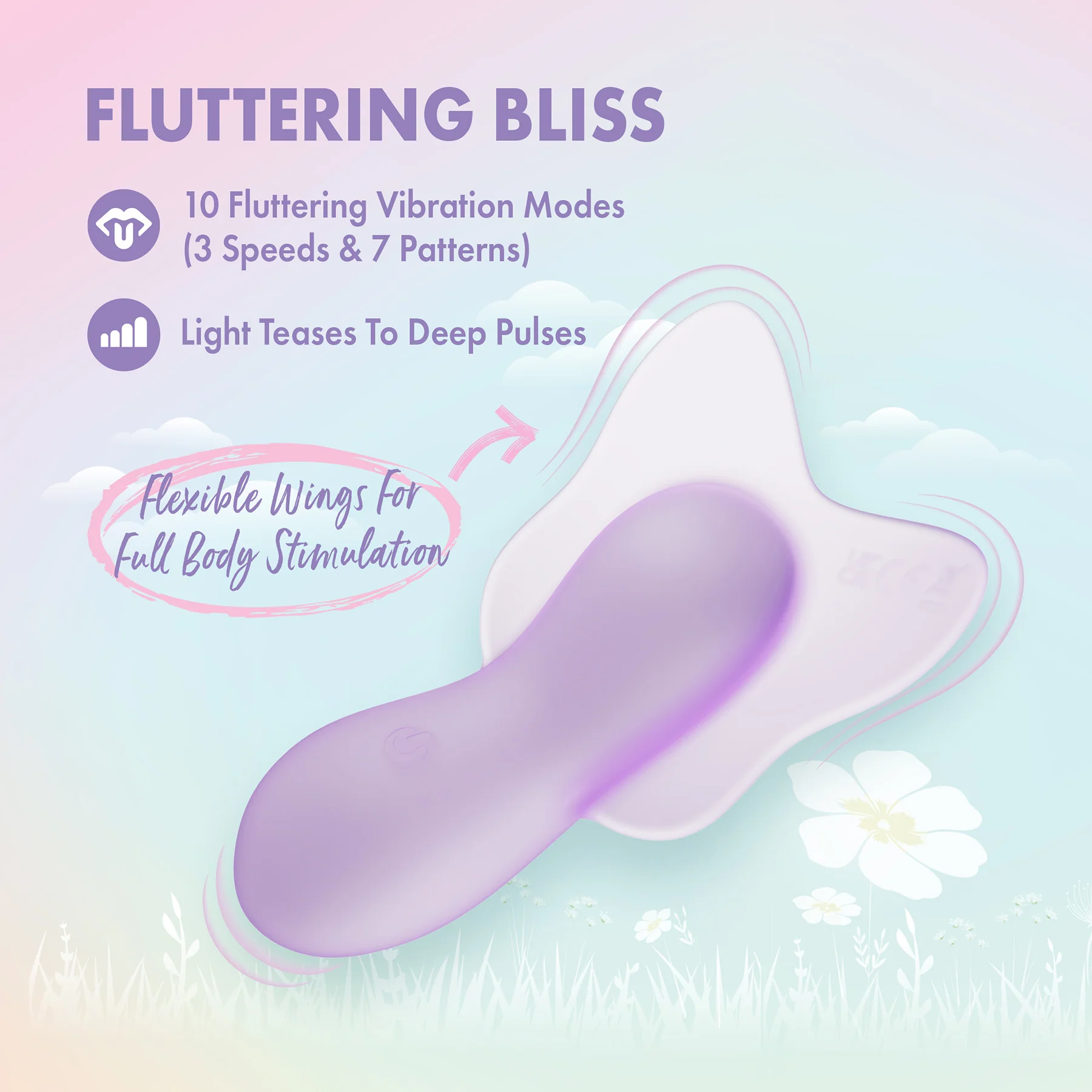 Play With Me Flutter Love Rechargeable Silicone Clitoral Vibrator By Blush - Image 2