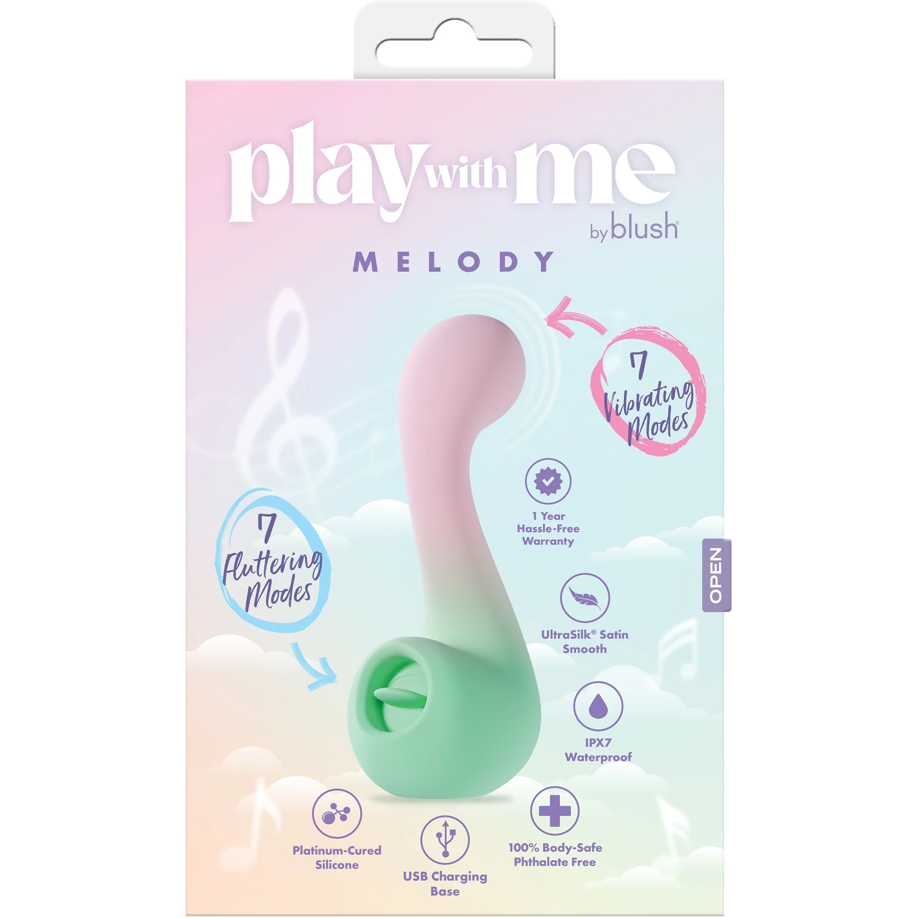 Play With Me Melody Dual-Ended Silicone Clitoral Stimulation Vibrator By Blush - Image 13