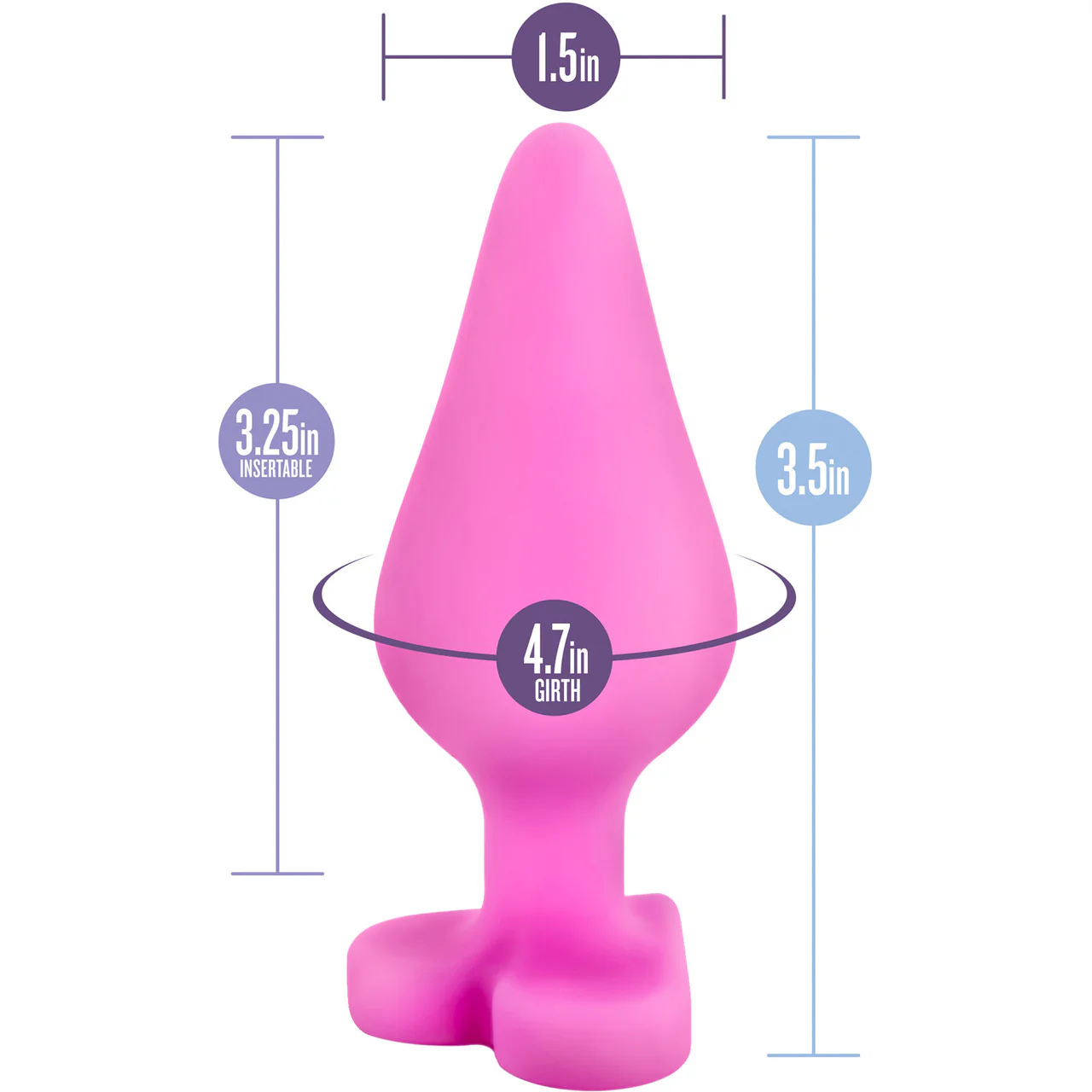 Play With Me Naughty Candy Heart Silicone Butt Plug By Blush - Be Mine Pink - Image 5