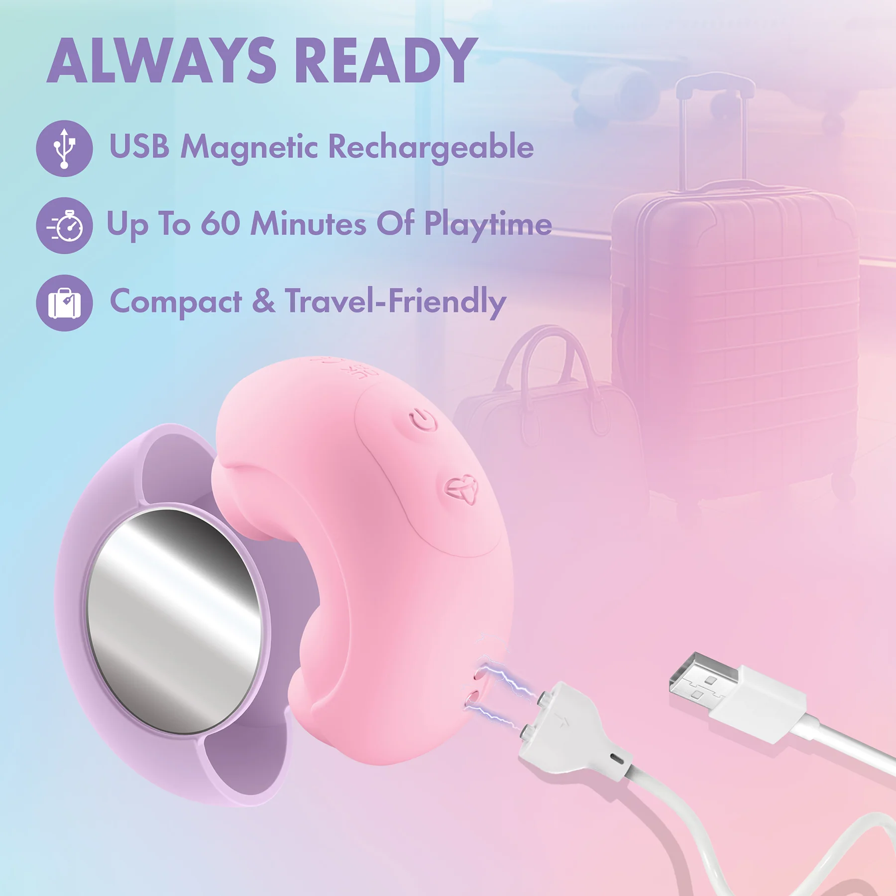 Play With Me Pout & Play Discreet Silicone Double Ended Vibrator By Blush - Image 12