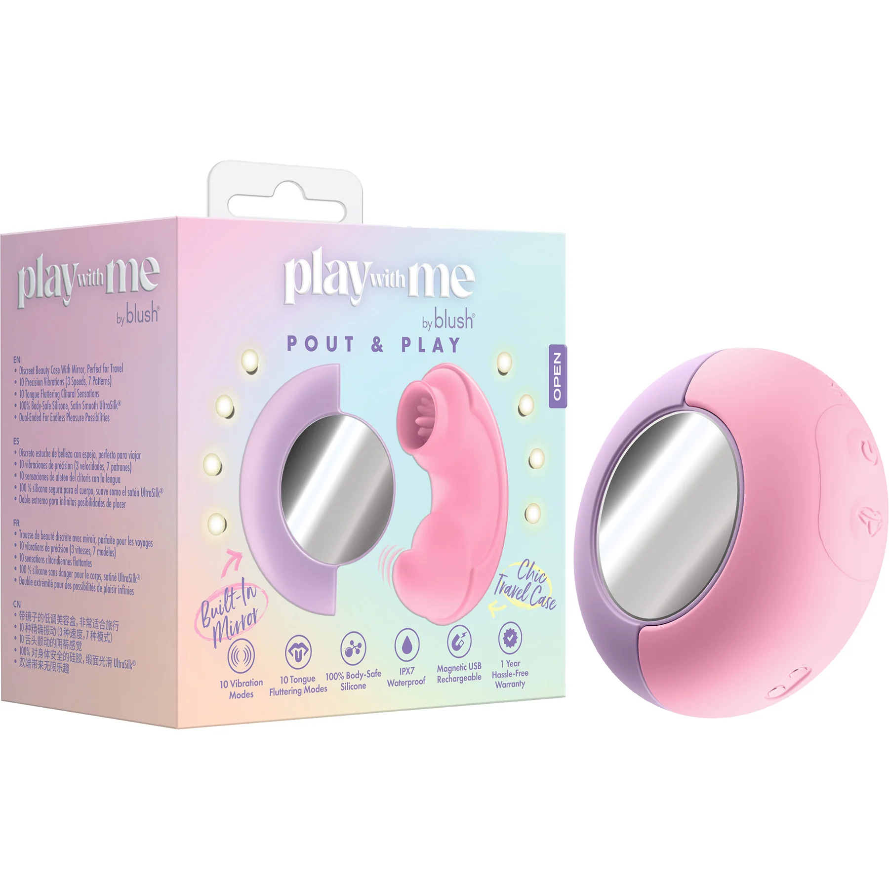 Play With Me Pout & Play Discreet Silicone Double Ended Vibrator By Blush - Image 13