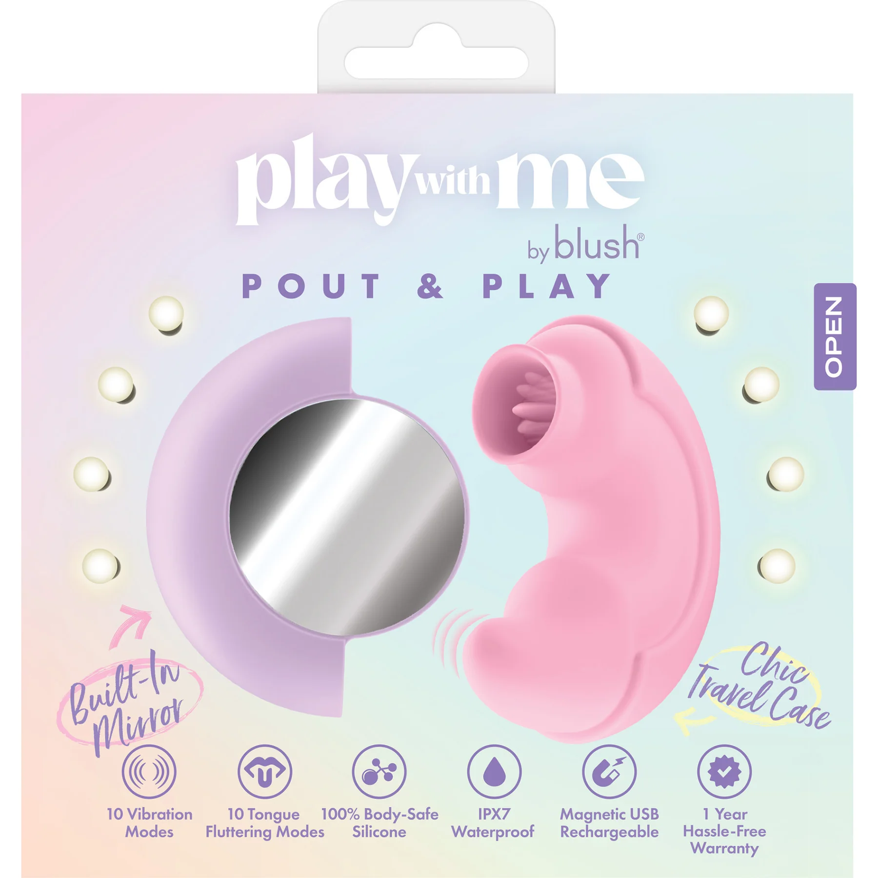 Play With Me Pout & Play Discreet Silicone Double Ended Vibrator By Blush - Image 17