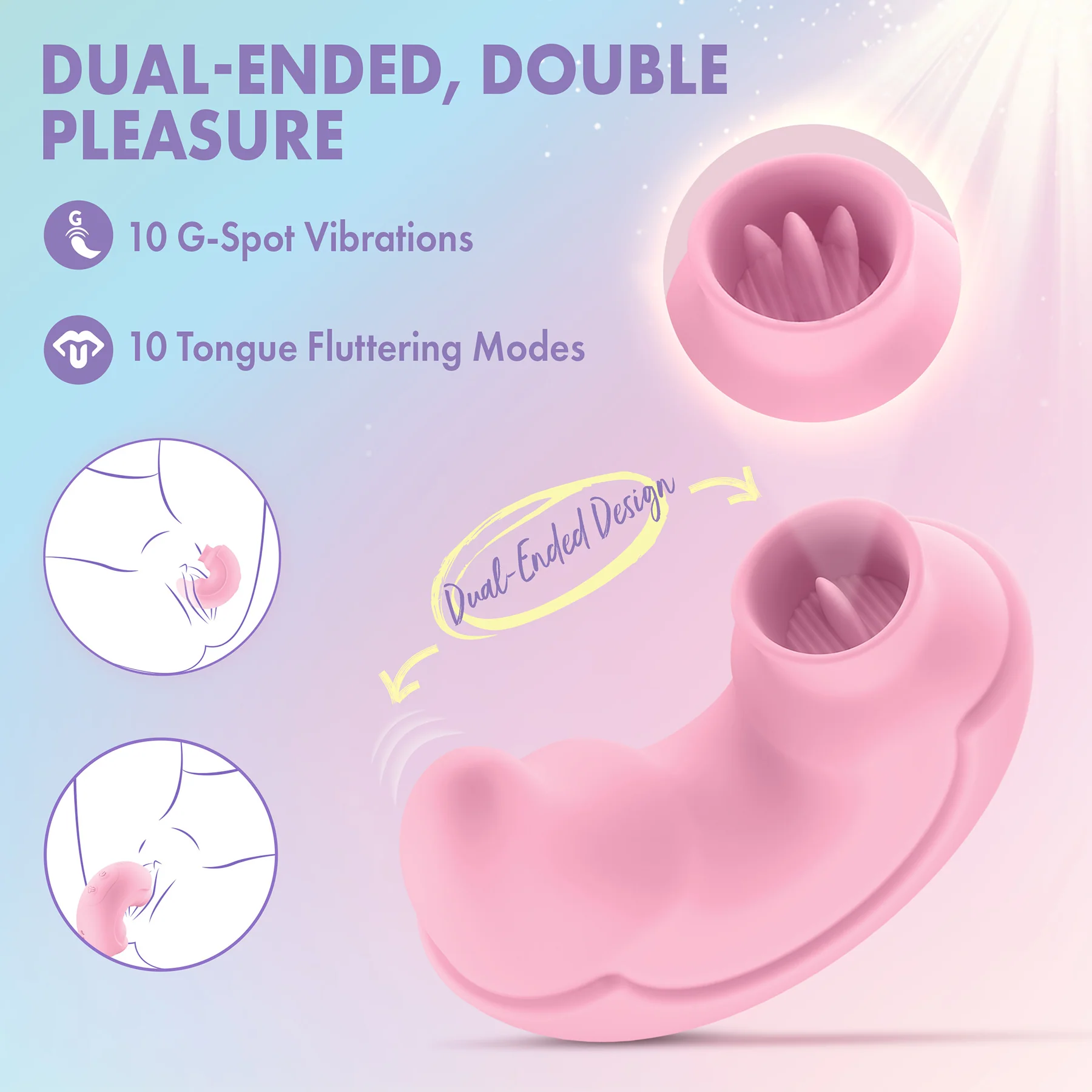 Play With Me Pout & Play Discreet Silicone Double Ended Vibrator By Blush - Image 4