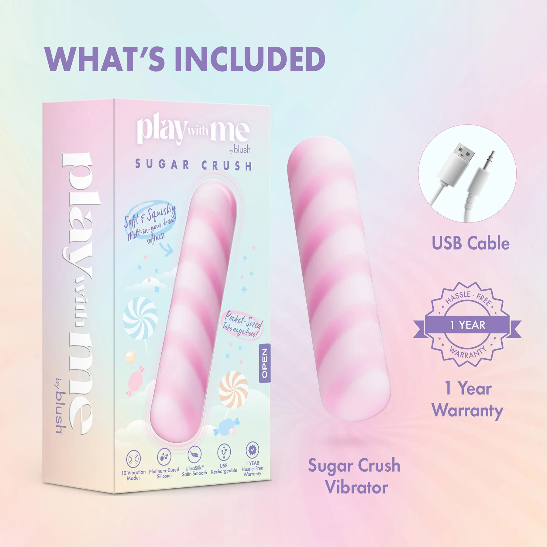 Play With Me Sugar Crush Rechargeable Silicone Bullet Vibrator By Blush - Image 12