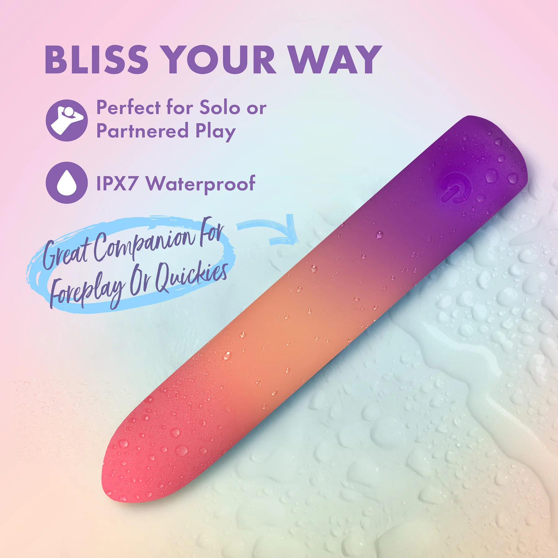 Play With Me Sunset Passion Rechargeable Silicone Bullet Vibrator By Blush - Image 6