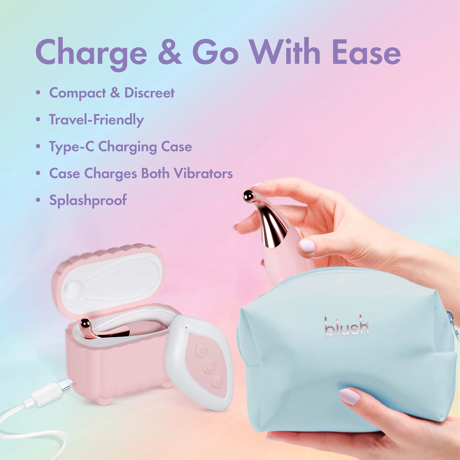 Play With Me Wanderlust Silicone Rechargeable Mini Vibrator Set By Blush - Image 9
