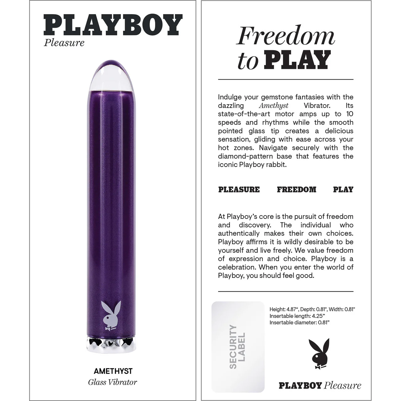 Playboy Pleasure Amethyst Rechargeable Waterproof Glass Vibrator - Image 8