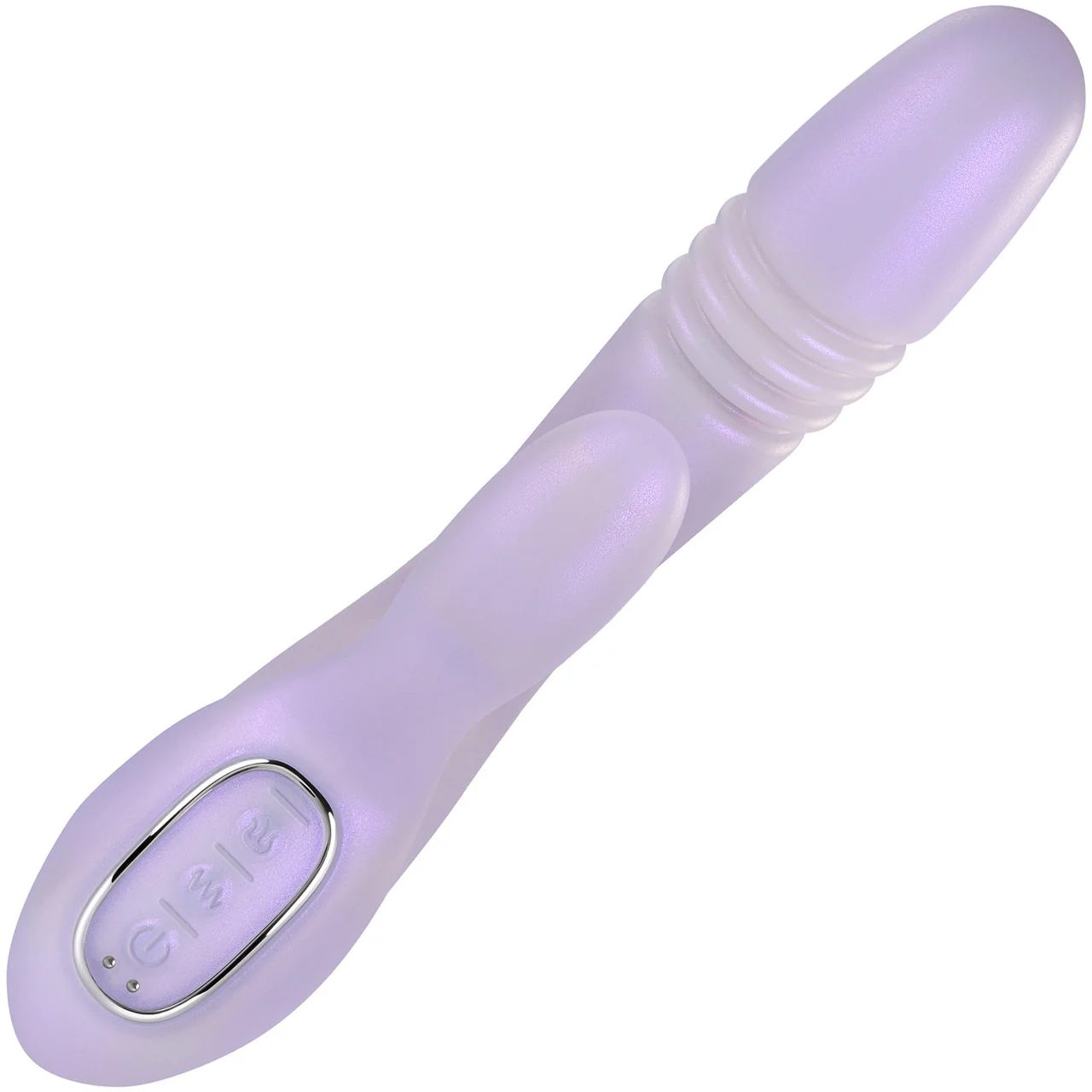 Playboy Pleasure Bumping Bunny Warming Rechargeable Silicone Thrusting Rabbit Vibrator - Lavender - Image 3