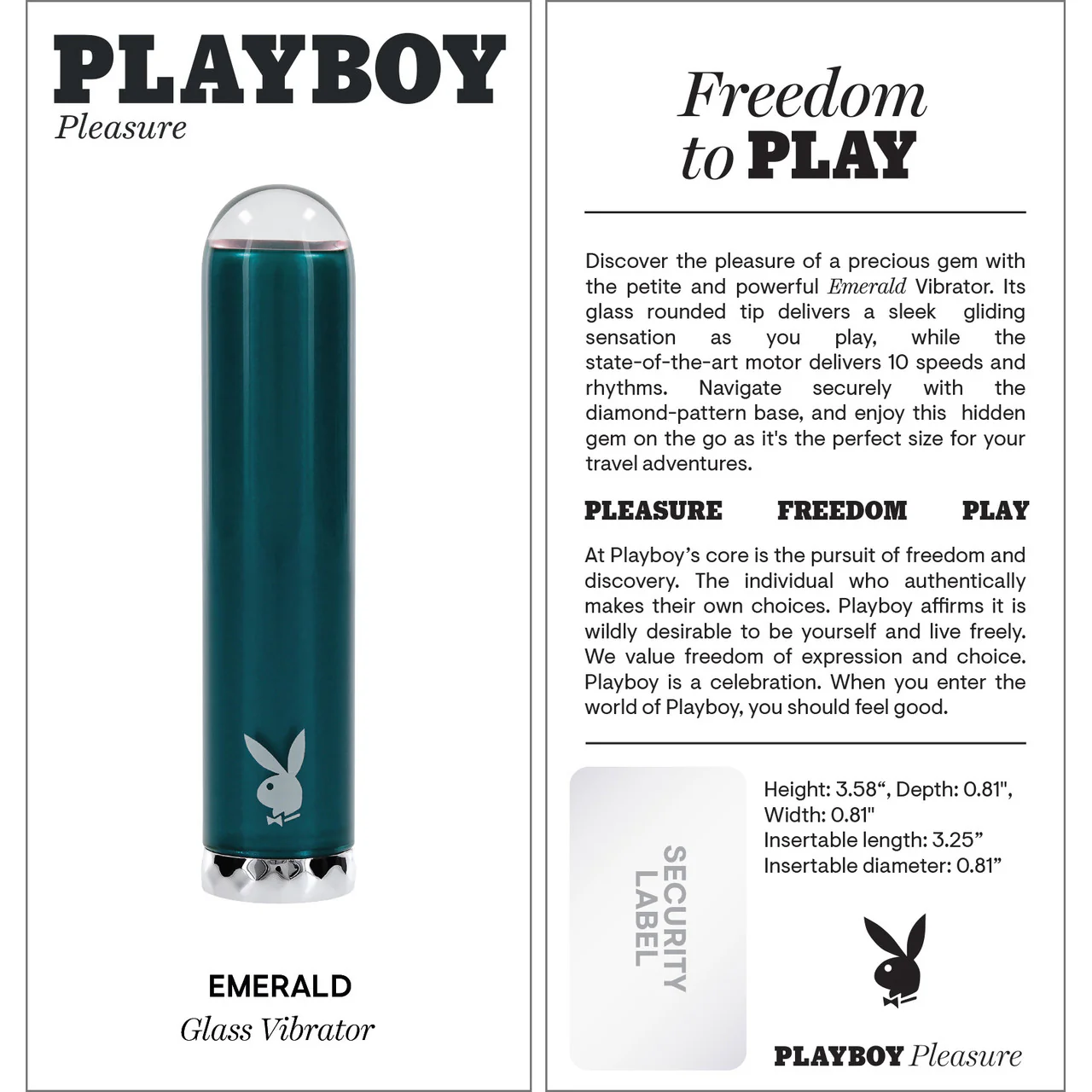 Playboy Pleasure Emerald Rechargeable Waterproof Glass Vibrator - Image 7