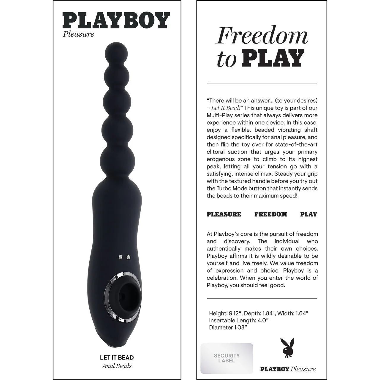 Playboy Pleasure Let It Bead Anal Beads & Clitoral Suction Rechargeable Silicone Dual Purpose Vibrator - Image 10