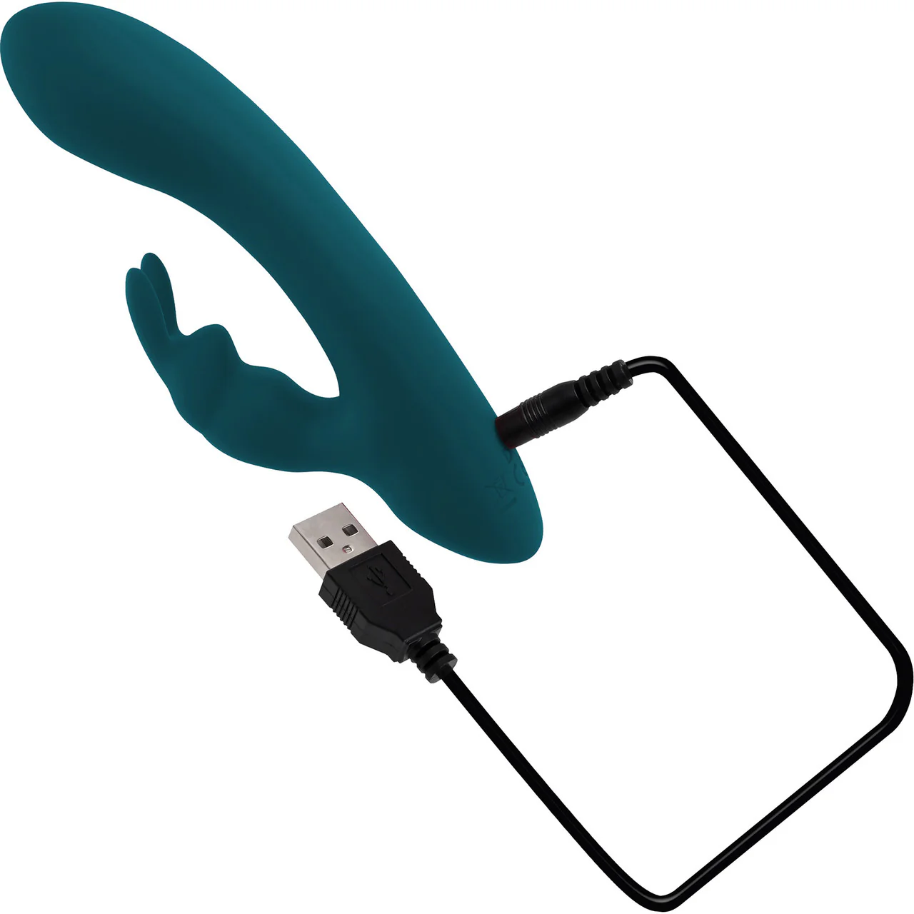 Playboy Pleasure Lil Rabbit Waterproof Rechargeable Silicone Dual Stimulation Vibrator - Teal - Image 8