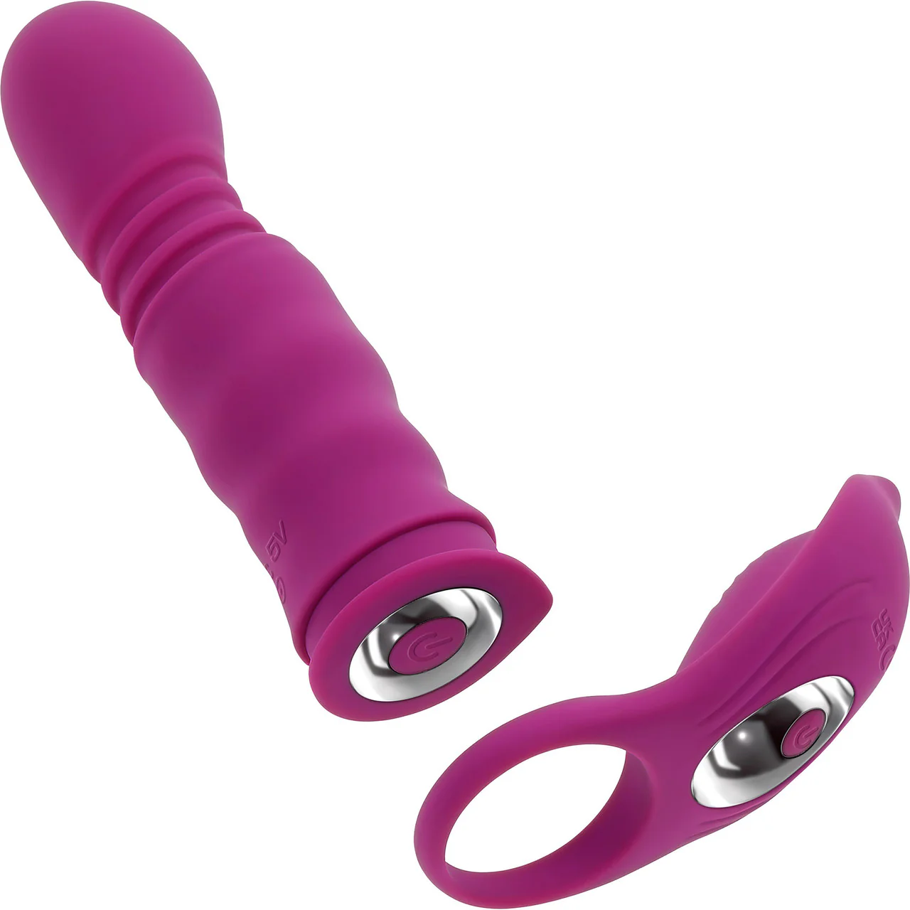 Playboy Pleasure Match Play Silicone Dual Stimulation Thrusting Vibrator With Removable Cock Ring - Image 2