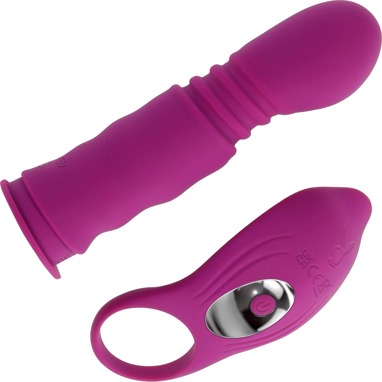 Playboy Pleasure Match Play Silicone Dual Stimulation Thrusting Vibrator With Removable Cock Ring - Image 3