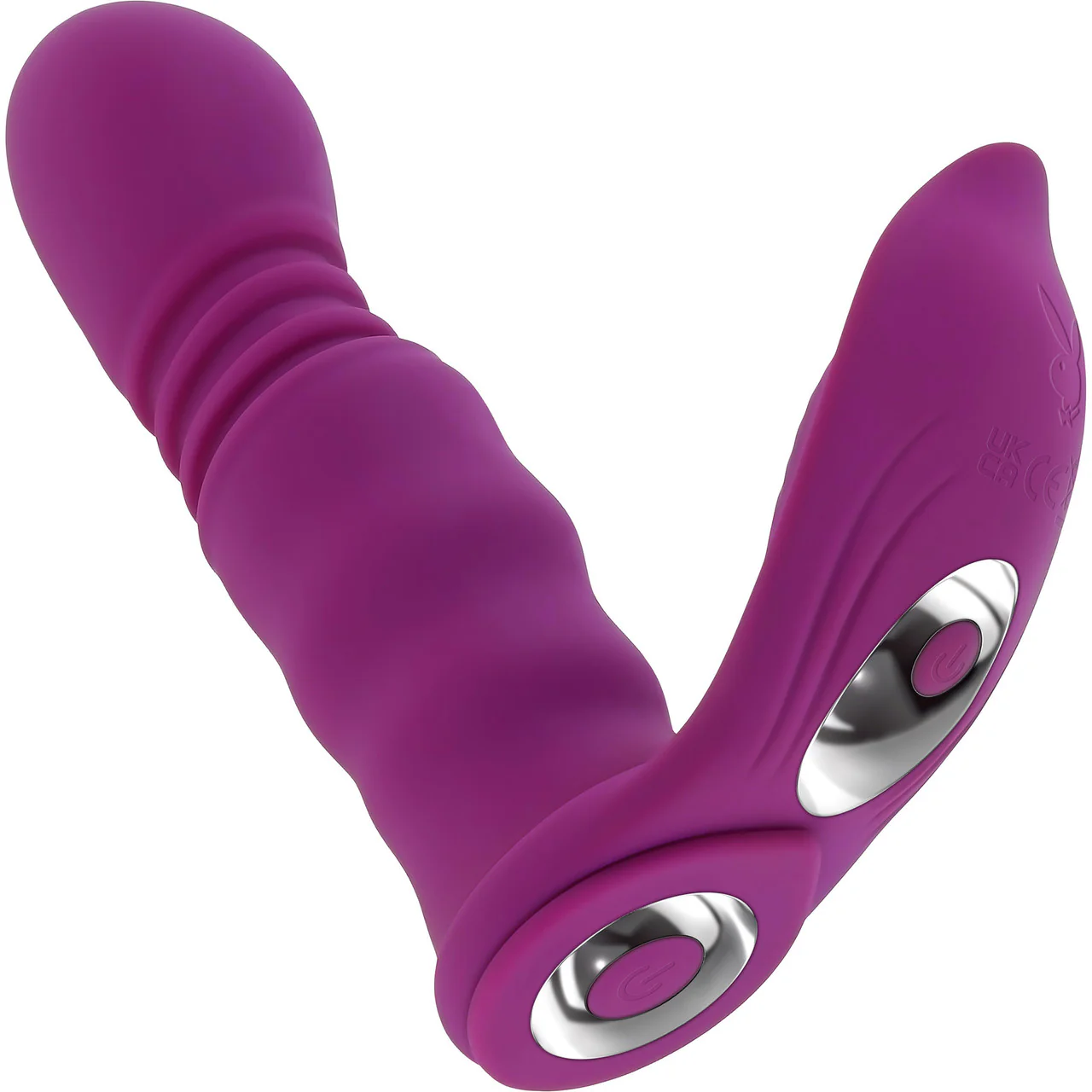 Playboy Pleasure Match Play Silicone Dual Stimulation Thrusting Vibrator With Removable Cock Ring - Image 4
