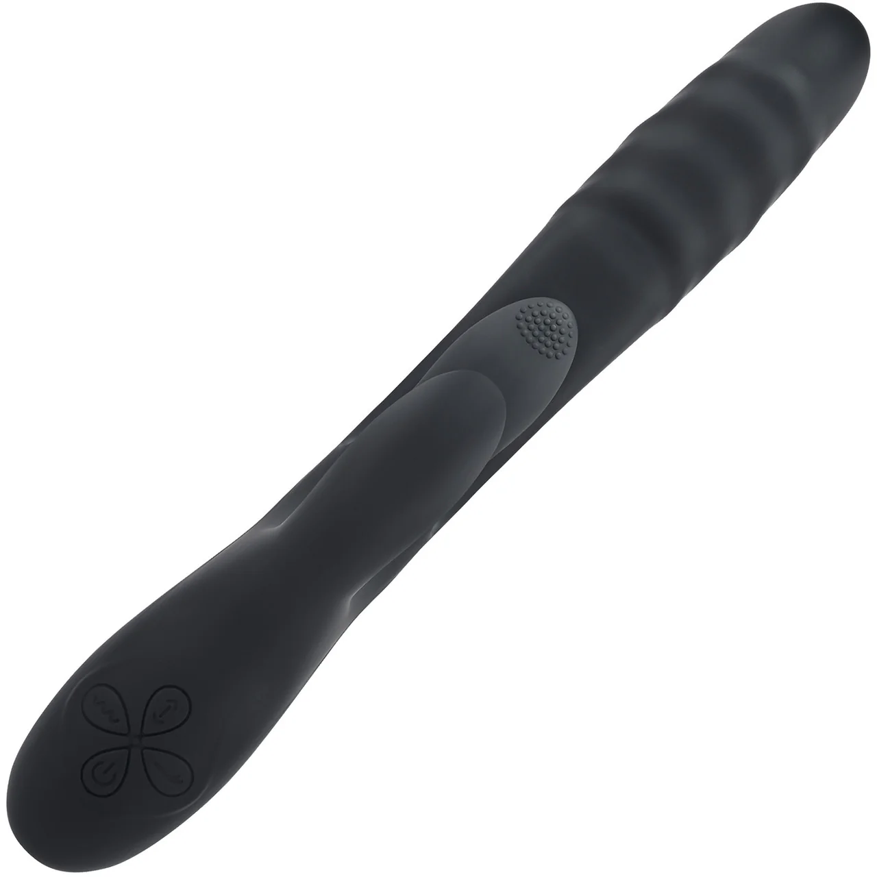 Playboy Pleasure Rapid Rabbit Waterproof Rechargeable Silicone Dual Stimulation Vibrator - Black - Image 3
