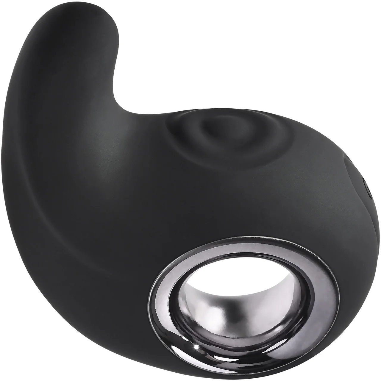 Playboy Pleasure Ring My Bell Waterproof Tapping Silicone Dual Stimulation Vibrator - Black - Image 2